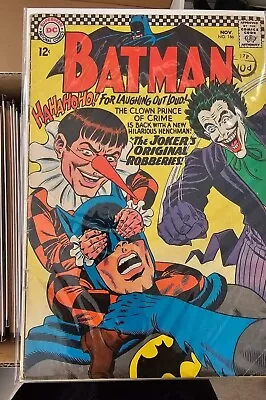 Buy Batman 186 1st Appearance Of Gaggy Vintage Joker 1966 • 15£