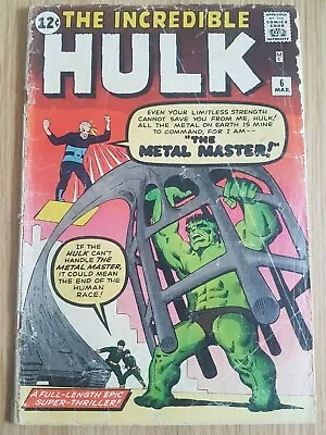 Buy The Incredible Hulk (Vol. 1) #6 - Metal Master - Ditko Art - 1962 • 499£