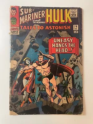 Buy Tales To Astonish #76 1966 Marvel Silver Age Comic Hulk Sub Mariner Low Grade • 7.19£
