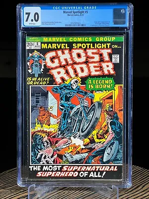 Buy MARVEL SPOTLIGHT #5 Aug 1972  CGC 7.0 White Pages 1st Appearance GHOST RIDER  • 1,502.15£