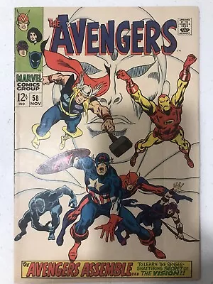 Buy Avengers #58 Origin And 2nd Appearance Vision Marvel Comics 1968 • 27.98£