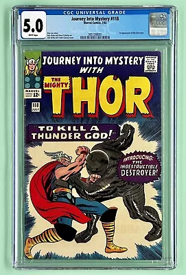 Buy Journey Into Mystery #118 (CGC 5.0) 1965 WHITE PAGES! 1st App. Of The Destroyer! • 138.56£