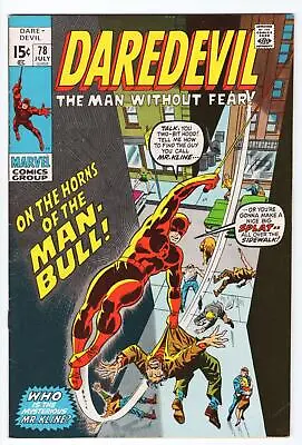 Buy Daredevil #78 (1964) 1st Man-Bull Gene Colan 1971 Raw Unrestored Bronze Age • 26.53£