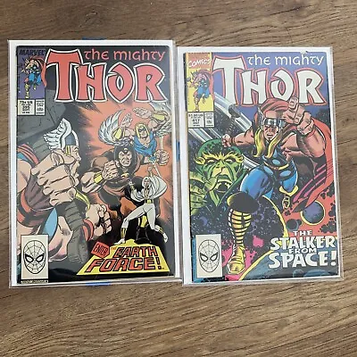 Buy THE MIGHTY THOR #417 & #395 (1990) - 1st Earth Force & Stalker From Space • 5.99£