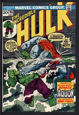 Buy Incredible Hulk #165 7.5 // 1st Appearance Of Aquon Marvel Comics 1973 • 36.19£