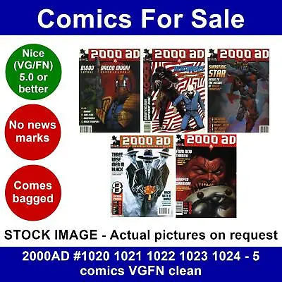 Buy 2000AD #1020 1021 1022 1023 1024 - 5 Comics VGFN Clean • 8.99£