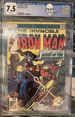 Buy Iron Man #102 CGC 7.5 1977 Origin & 1st Full Appearance Dreadknight Perez Label • 78.83£