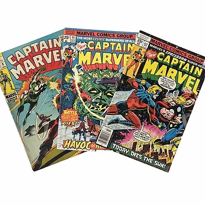 Buy Captain Marvel ,9, 41, 57  Lot Of 3. Late Silver-Bronze Age. Thor Key. Ronan. • 23.95£
