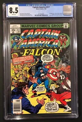 Buy Captain America #217 CGC 8.5 White Pages - 1st Appearance Of Marvel Man (Quasar) • 47.44£
