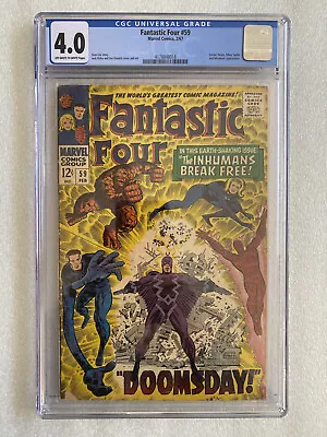 Buy Fantastic Four #59 CGC 4.0 1967 - Doctor Doom, Silver Surfer And Inhumans App • 75.95£
