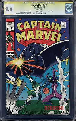 Buy Captain Marvel #11 Cgc 9.6 White Pages Ss Stan Lee Cgc #1182925003 • 399.72£