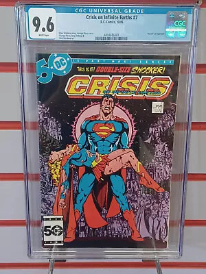 Buy CRISIS ON INFINITE EARTHS #7 (DC Comics, 1985) CGC Graded 9.6 ~ White Pages • 47.44£