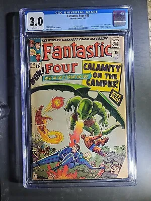 Buy 1965 FANTASTIC FOUR #35 1st Appear Dragon Man. Peter Parker Cameo Marvel CGC 3.0 • 60.22£