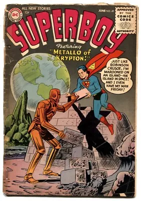 Buy Superboy #49 1956-DC Comics- 1st METALLO - G- • 135.02£