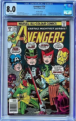 Buy Avengers #154 CGC 8.0 White Pages. 1st Appearance Of Tyrak! Kirby Cover!! • 45£