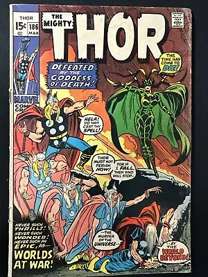 Buy The Mighty Thor #186 Vintage Marvel Comics Silver Age 1st Print 1971 Good *A2 • 6.39£