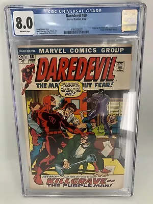 Buy Daredevil Issue #88 CGC Graded 8.0 Marvel Comic Book 1972 • 103.75£