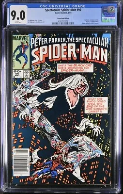 Buy SPECTACULAR SPIDER-MAN #90 CGC 9.0 WP 1st Black Costume In Title - Free Shipping • 59.29£