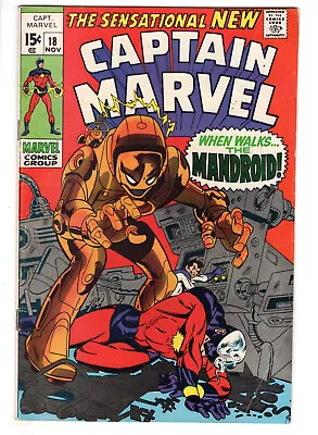 Buy Captain Marvel #18 (1969) - Grade 6.0 - Carol Danvers Kidnapped - Mandroid App! • 31.77£