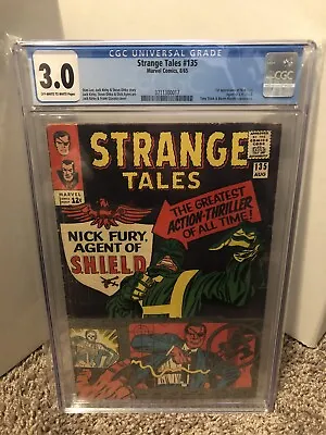 Buy Strange Tales #135 CGC 3.0 (1965) 1st Appearance Nick Fury Agent Of S.H.I.E.L.D • 120.08£