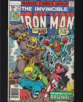 Buy Iron Man #114 1978 -unicorn,titanium Man- Avenger App. 1st Romita Pencils...fn • 7.94£