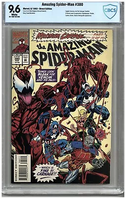 Buy Amazing Spider-Man  # 380   CBCS   9.6   NM+   White Pages   8/93  Capt. America • 52.28£