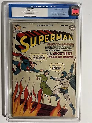 Buy Superman #76 Dc Comics Golden Age 1952 Cgc 3.5 Graded Batman X Over  • 603.69£