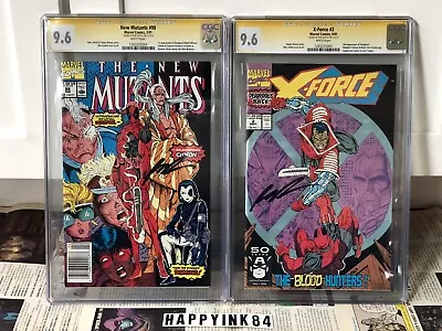 Buy ✅New Mutant #98 NEWSSTAND/ X-Force #2 SIGNED By Rob Liefeld 1st & 2nd DP CGC NM • 1,484.57£