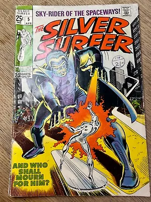 Buy Marvel Comics “Silver Surfer #5” 1969, Silver Age Comic, Stan Lee & John Buscema • 0.99£
