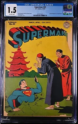 Buy Superman #45 (Mar/Apr 1947, D.C Comics) CGC 1.5 FR/GD | 4259779024 • 177.88£