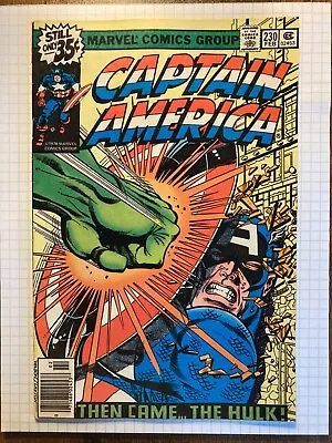 Buy Captain America #230 (1978) Fine - Classic Layton Cover - Hulk Smash • 17.59£