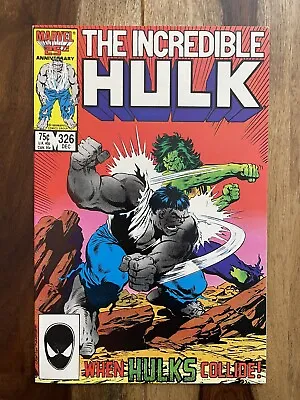 Buy Incredible Hulk #326-rick Jones Green Hulk Battles Bruce Banner Gray Hulk Nm 9.4 • 7.90£