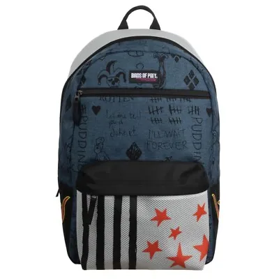 Buy Harley Quinn Birds Of Prey Faux Denim Back To School Book Bag Laptop Backpack • 28.77£