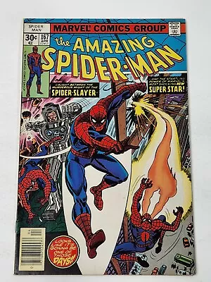 Buy Amazing Spider-Man 167 NEWSSTAND 1st App Will-O'-The-Wisp Bronze Age 1977 • 19.76£
