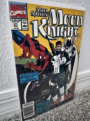 Buy Marc Spector: Moon Knight #21 (Newsstand) 1990 Marvel | Spider-Man & Punisher • 3.84£