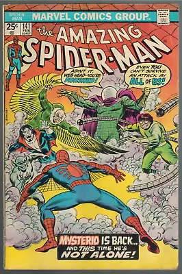 Buy Amazing Spider-Man 141  1st App Of 2nd Mysterio!   MVS!  VG+ 1975 Marvel Comic • 20.07£