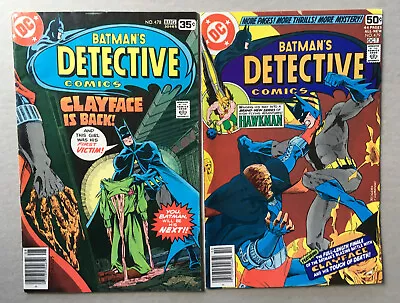Buy DETECTIVE COMICS 477 478 VF 7.5 BATMAN Clayface MARSHALL ROGERS DC Comics 1978 • 59.30£