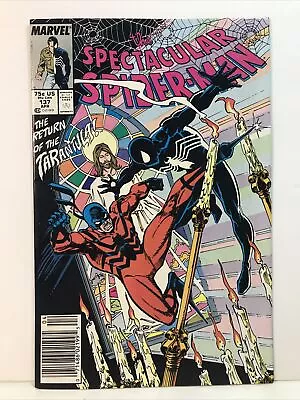 Buy Spectacular SpiderMan #137 Tarantula Tombstone App 1988 Marvel NM Newsstand • 13.40£