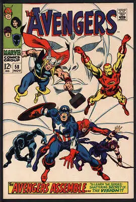 Buy Avengers #58 8.5 // Origin Of The Vision Marvel Comics 1968 • 135.19£