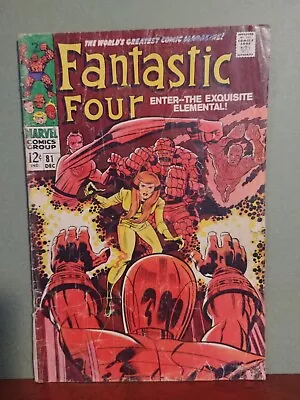 Buy Fantastic Four #81 Wizard App.  Jack Kirby Cover Art! Marvel 1968  2.0 • 11.42£