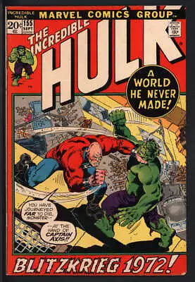 Buy Incredible Hulk #155 7.0 // 1st Appearance Of The Shaper Of Worlds Marvel 1972 • 35.58£