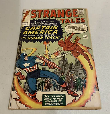 Buy Strange Tales #114 First Silver Age App. Captain America Marvel Comic 1963 • 160.86£