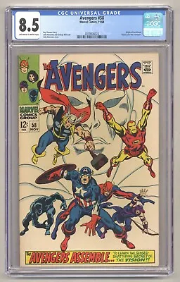 Buy Avengers 58 (CGC 8.5) Origin Of Vision, Who Joins Avengers 1968 Marvel N391 • 138.03£