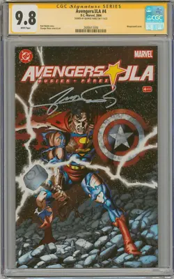 Buy CGC SS 9.8 JLA Avengers #4 SIGNED George Perez Art Superman Mjolnir Cap's Shield • 394.67£