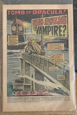 Buy Tomb Of Dracula #3 - No Cover - Key 1st Rachel Van Helsing & Taj Nital 1972 • 8£