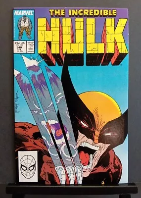 Buy INCREDIBLE HULK #340 NM- 9.2 CLASSIC TODD McFARLANE WOLVERINE COVER! Marvel 1988 • 223.77£