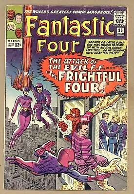 Buy Fantastic Four 36 G- 1st App MEDUSA! Kirby FRIGHTFUL FOUR 1965 Marvel Comic T930 • 59.58£