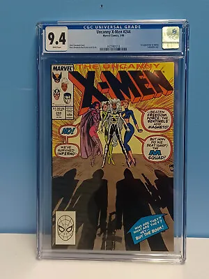 Buy UNCANNY X-MEN #244 (Marvel Comics, 1989) CGC Graded 9.4  ~WHITE Pages • 47.51£