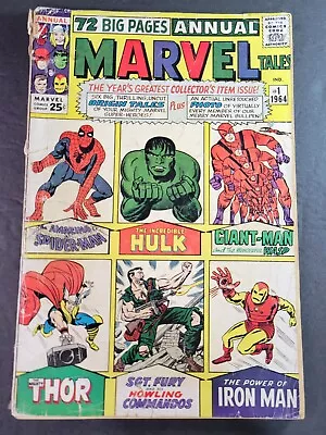 Buy Marvel Tales #1 Annual 1 1964 Amazing Spider-Man Incredible Hulk Thor Low Grade • 47.40£