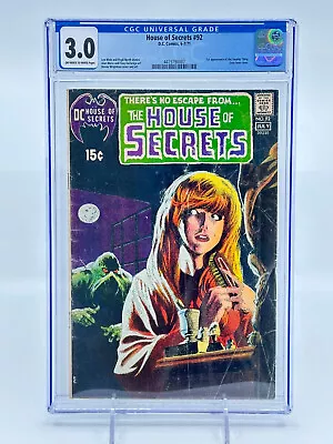 Buy House Of Secrets #92 CGC 3.0 Off-White To White Pages 1st Appearance Swamp Thing • 632.48£